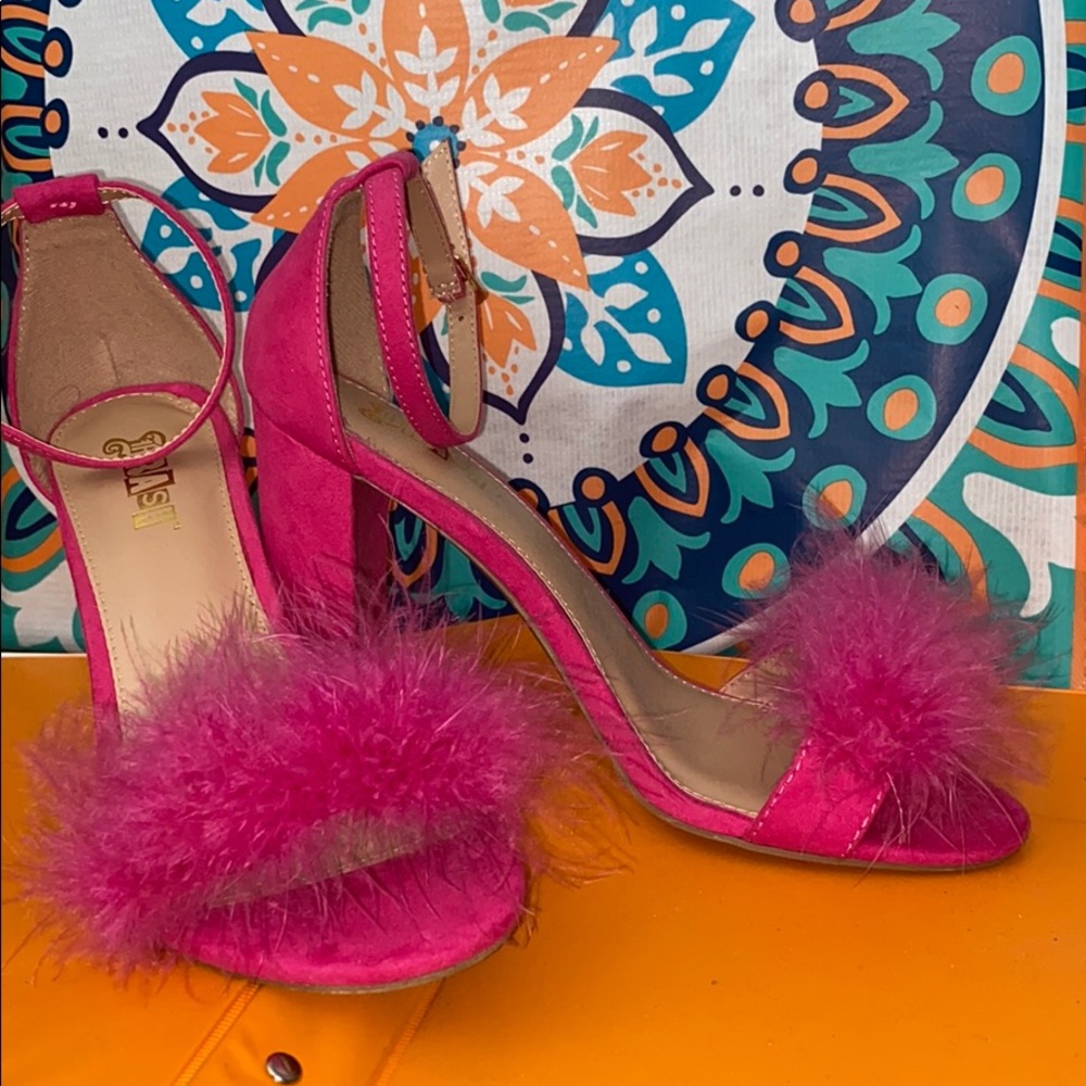 Hot Pink Heeled Sandals